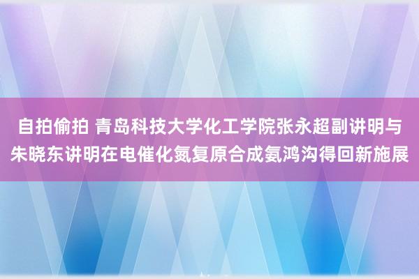 自拍偷拍 青岛科技大学化工学院张永超副讲明与朱晓东讲明在电催化氮复原合成氨鸿沟得回新施展